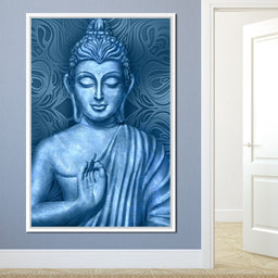 Blue Meditating Buddha - NicheCanvas