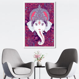 Hindu Lord Ganesha in Pink - NicheCanvas