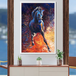Blue Horse - NicheCanvas
