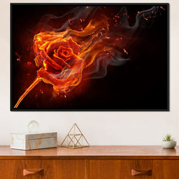 Rose on Fire - NicheCanvas