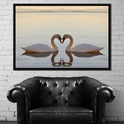 Swans On The Lake - NicheCanvas