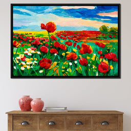 Field of Red Poppies - NicheCanvas