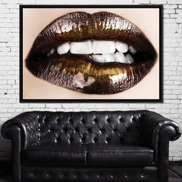 Black & Gold Lips - NicheCanvas