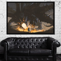 Dark Dragon Clash - NicheCanvas