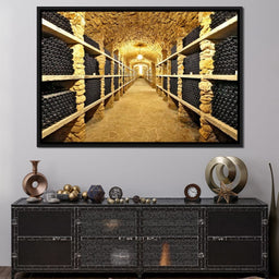 Wall of Wine Bottles - NicheCanvas