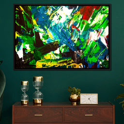 Abstract Emerald Splash - NicheCanvas