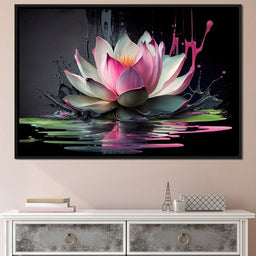 Watercolor Lotus Flower - NicheCanvas