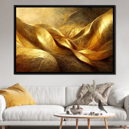Abstract Golden Swirl - NicheCanvas