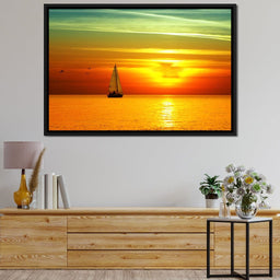 Sailing Boat Sunset - NicheCanvas