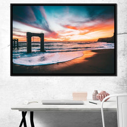 Beach Sunset Old Pier - Johanjjf - NicheCanvas