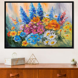 Abstract Bouquet of Spring Flowers - NicheCanvas