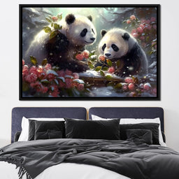 Winter Pandas - Neal Hackett - NicheCanvas