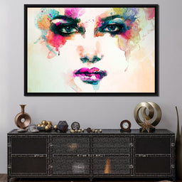 Watercolor Abstract Woman Portrait - NicheCanvas