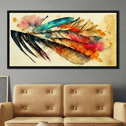 Feathers in Watercolor - NicheCanvas