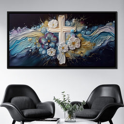 Floral Cross 03 - Neal Hackett  - NicheCanvas