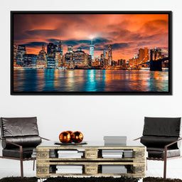 Red Clouds Over New York City - NicheCanvas