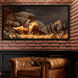 Cowboy In The Rockies - NicheCanvas