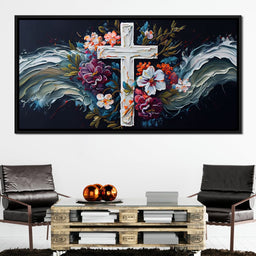 Floral Cross 05 - Neal Hackett  - NicheCanvas
