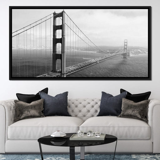 Golden Gate Bridge in Black & White Canvas Print