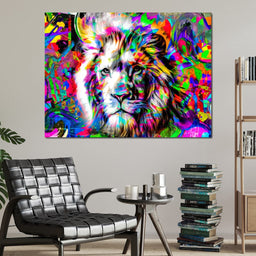 Psychedelic Lion - NicheCanvas