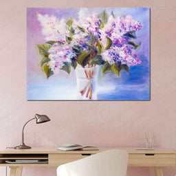 Lilacs in a Vase - NicheCanvas