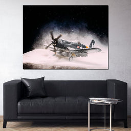 Snowy F4-U Corsair - NicheCanvas