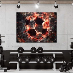 Burning Soccer Ball - NicheCanvas