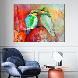 Blue-Tailed Birds - NicheCanvas