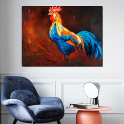Blue Rooster - NicheCanvas