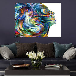 Colored Visage Profile - NicheCanvas