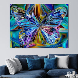 Multicolored Psychedelic Butterfly - NicheCanvas
