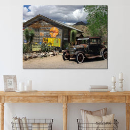Old Car by Route 66 - NicheCanvas
