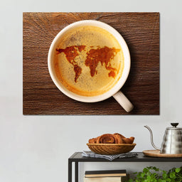 World Map Coffee Cup - NicheCanvas