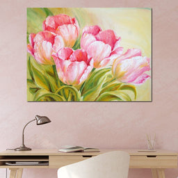 Pink Tulips - NicheCanvas