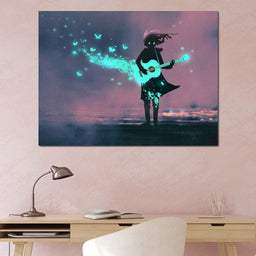 Girl Playing Guitar - NicheCanvas