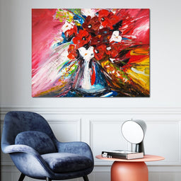 Red Flowers Bouquet - NicheCanvas