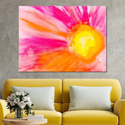Pink & Orange Watercolor Flower - NicheCanvas