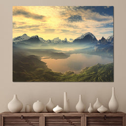 Morning Mist on Serenity Lake - NicheCanvas