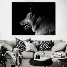 Black and White German Shepherd - NicheCanvas