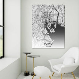 Map of Tokyo, Japan - NicheCanvas