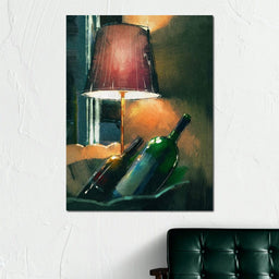 A couple of wine bottles - NicheCanvas