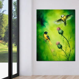 Emerald Songbirds - NicheCanvas