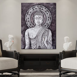 Grey Stone Buddha - NicheCanvas