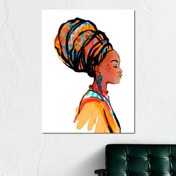 African Woman Turban - NicheCanvas