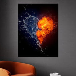 Fire and Water Love - NicheCanvas