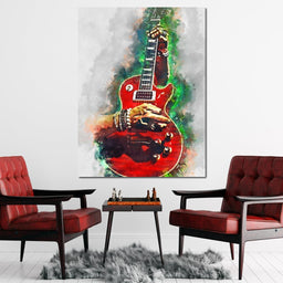 Slash Blood Red Guitar  - Abraham Szomor - NicheCanvas