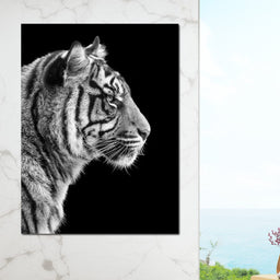 Black and White Sumatran Tiger - NicheCanvas