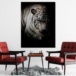 Black and White Tiger - NicheCanvas