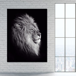 Black and White Lion King - NicheCanvas