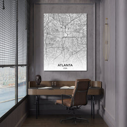 Map of Atlanta, USA - NicheCanvas